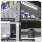 Hinged Triple Door, Back Bar Drinks Fridge/Cooler, 307L Capacity, 452 Cans – Black DH336