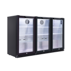 Hinged Triple Door, Back Bar Drinks Fridge/Cooler, 307L Capacity, 452 Cans – Black DH336