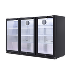 Hinged Triple Door, Back Bar Drinks Fridge/Cooler, 307L Capacity, 452 Cans – Black DH336