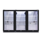 Hinged Triple Door, Back Bar Drinks Fridge/Cooler, 307L Capacity, 452 Cans – Black DH336