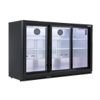 Sliding Triple Door, Back Bar Drinks Fridge/Cooler, 307L Capacity, 452 Cans – Black DH337