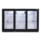 Sliding Triple Door, Back Bar Drinks Fridge/Cooler, 307L Capacity, 452 Cans – Black DH337