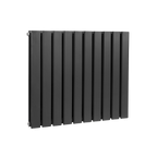 Horizontal Radiator Contemporary Double Flat Panel Design 600 x 700mm – Black DH345