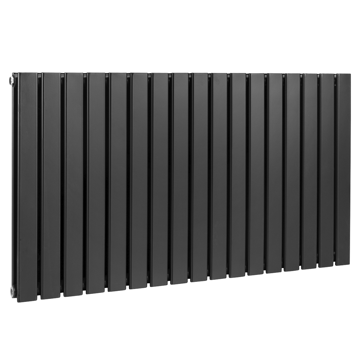 Horizontal Radiator Contemporary Double Flat Panel Design 600 x 1190mm – Black DH347