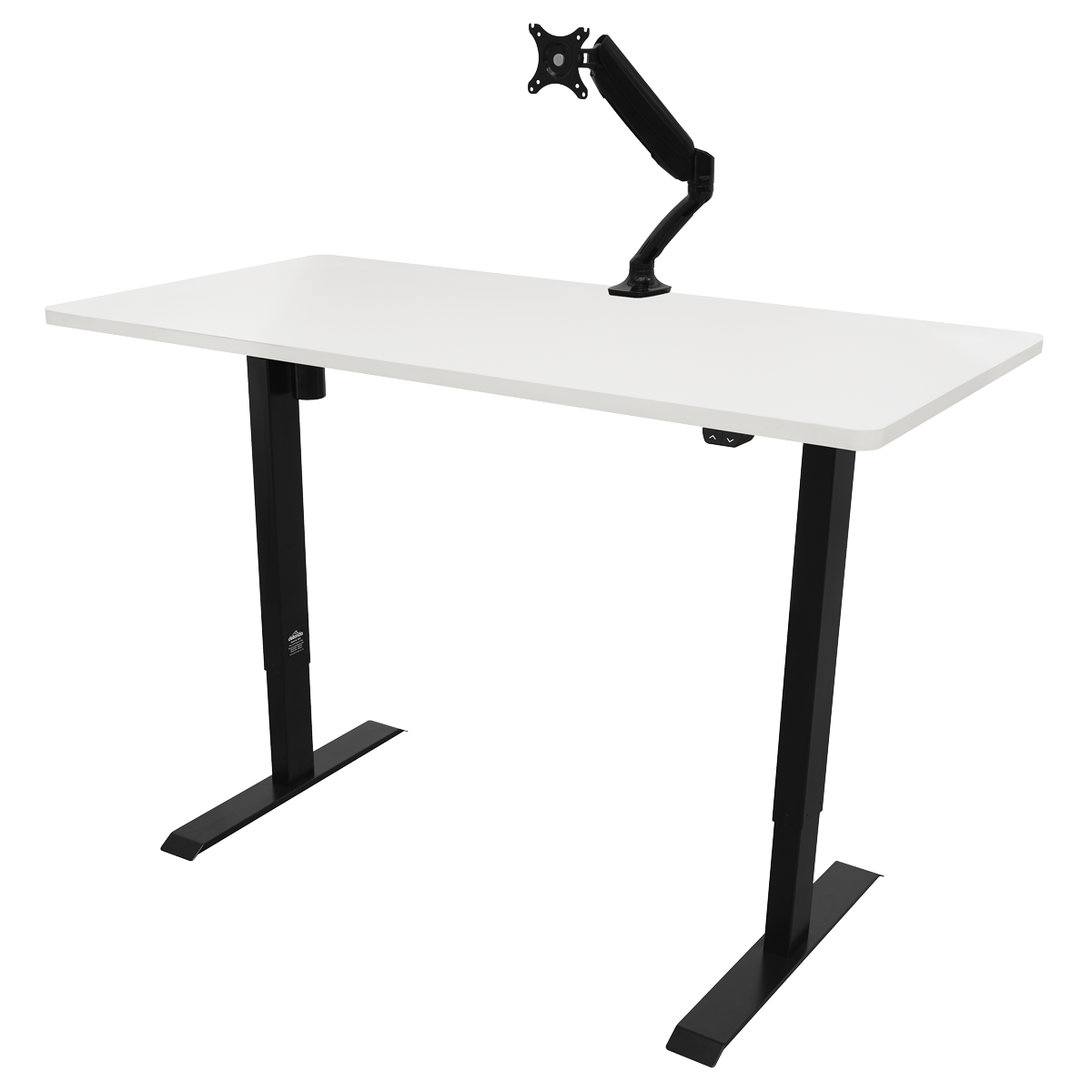 Single Motor Ultra-Quiet Adjustable-Height Electric Sit/Stand Desk - White Desktop DH36