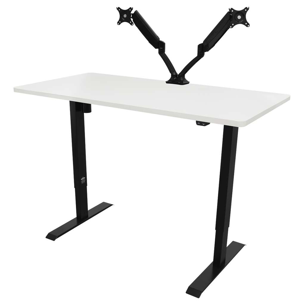 Single Motor Ultra-Quiet Adjustable-Height Electric Sit/Stand Desk - White Desktop DH36