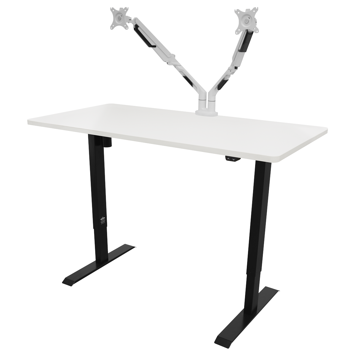 Single Motor Ultra-Quiet Adjustable-Height Electric Sit/Stand Desk - White Desktop DH36