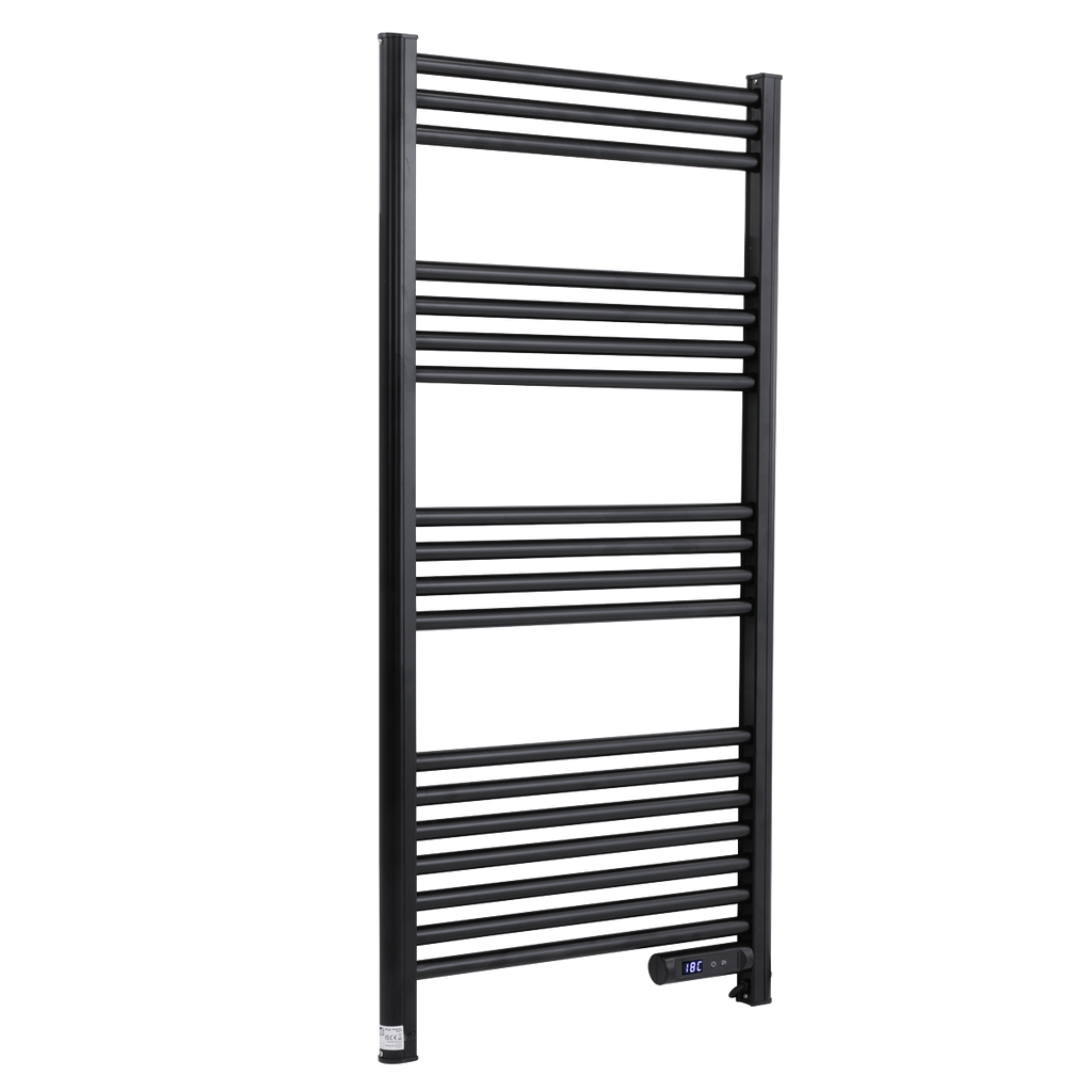 Electric Heated Towel Rail 1085 x 535mm with LED Display – Black DH371