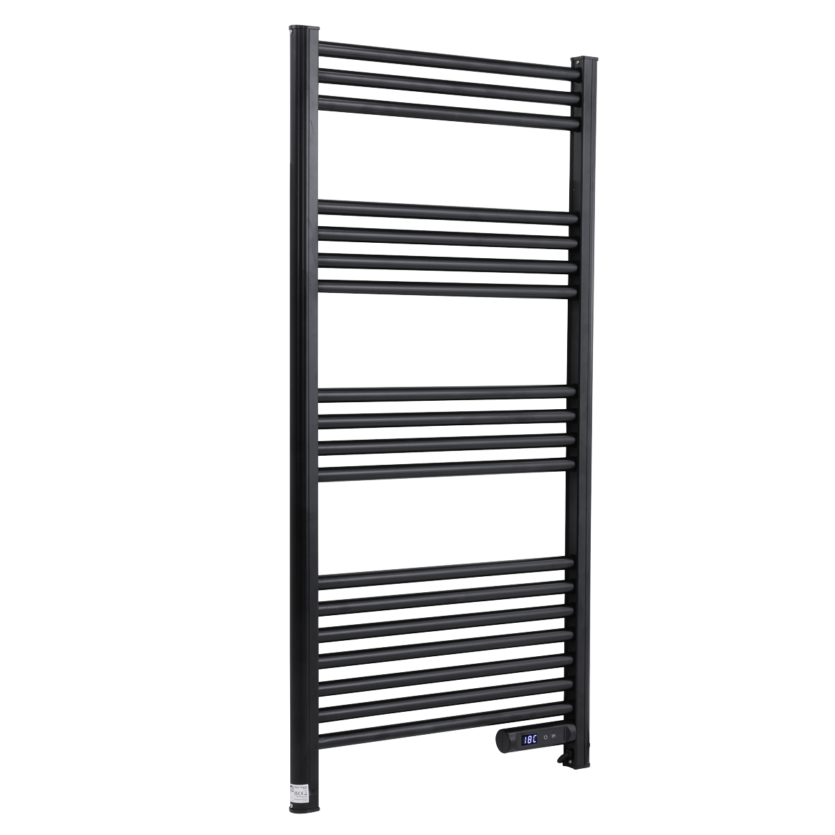 Electric Heated Towel Rail 1085 x 535mm with LED Display – Black DH371