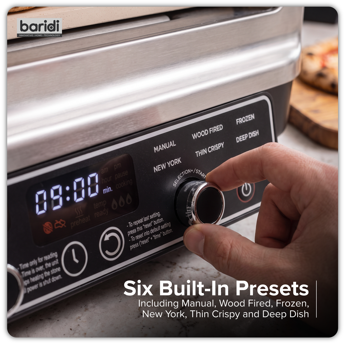 Electric Pizza Oven 14" - Black/Stainless Steel DH377