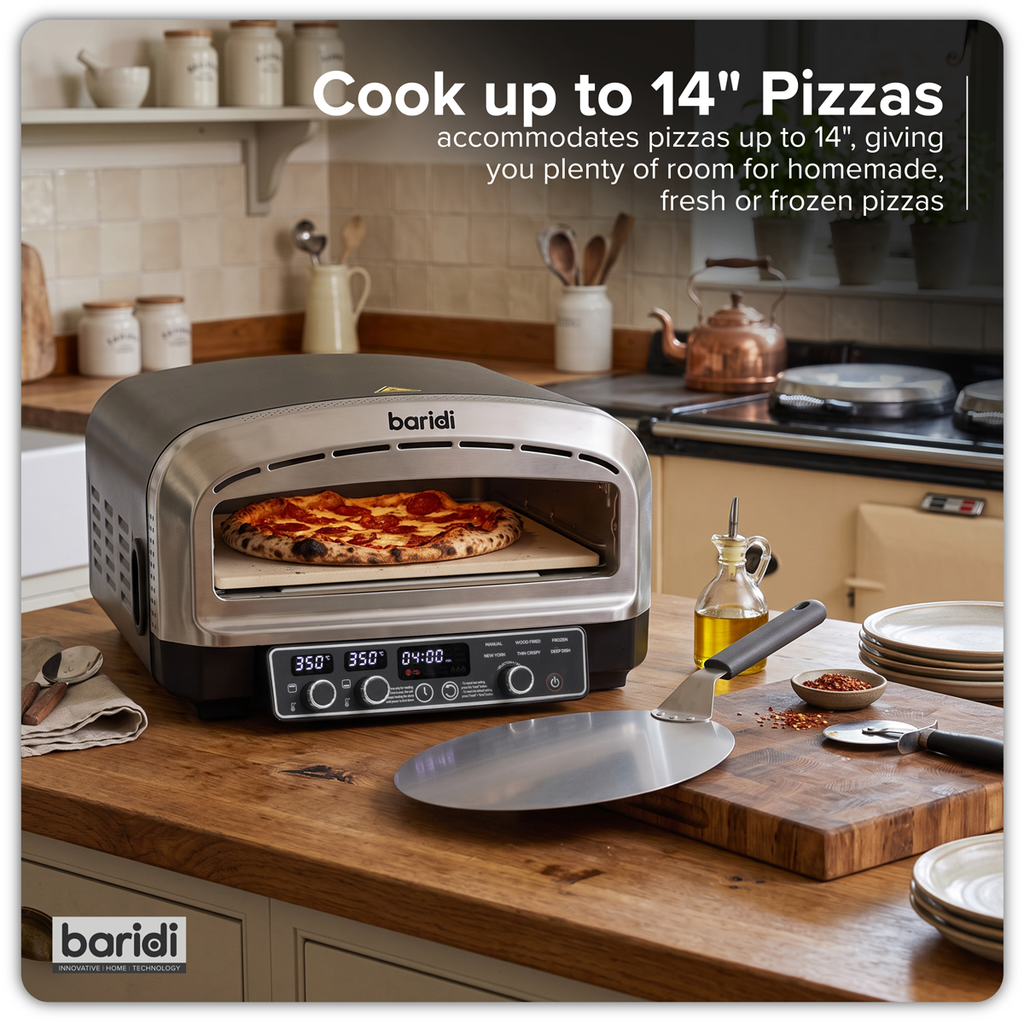Electric Pizza Oven 14" - Black/Stainless Steel DH377