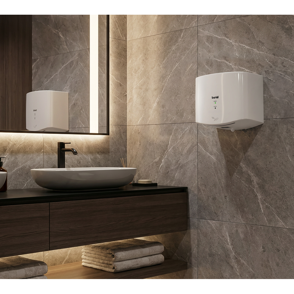 High Speed Hand Dryer with Auto-Sensor 1400-1650W - White DH378
