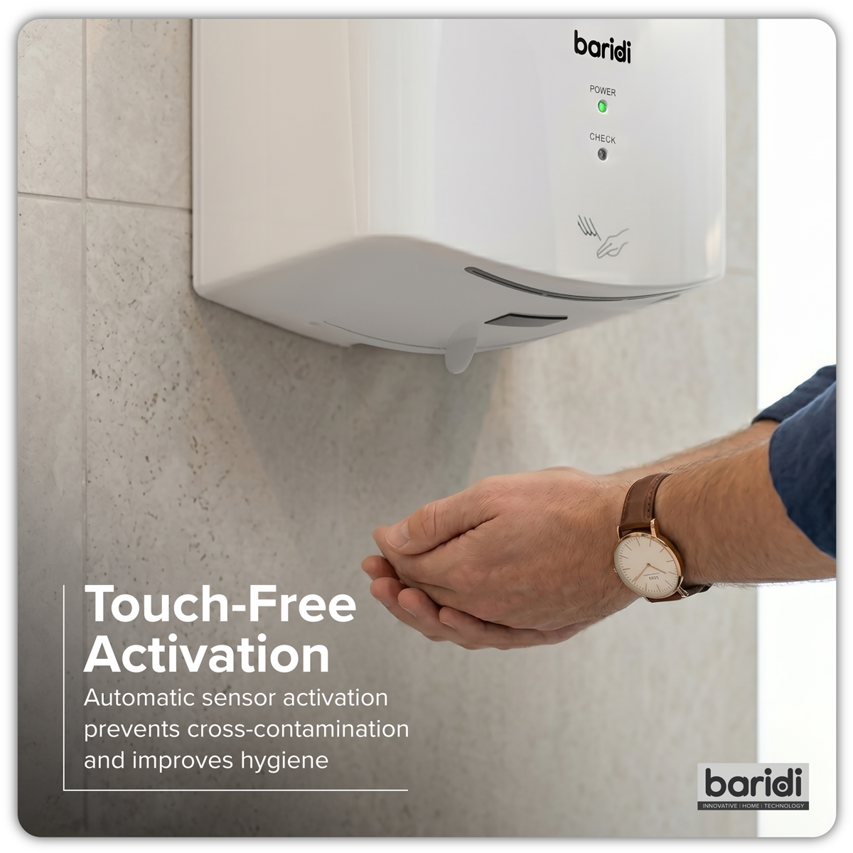 High Speed Hand Dryer with Auto-Sensor 1400-1650W - White DH378