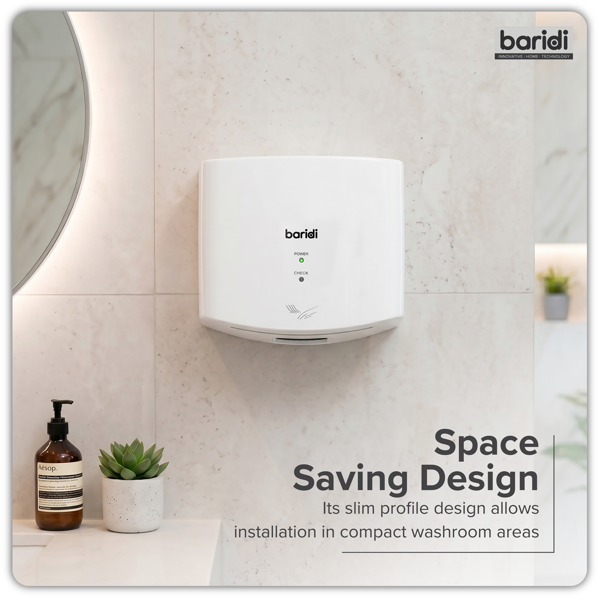 High Speed Hand Dryer with Auto-Sensor 1400-1650W - White DH378