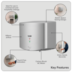 High Speed Hand Dryer with Auto-Sensor 1400-1650W - Silver DH379