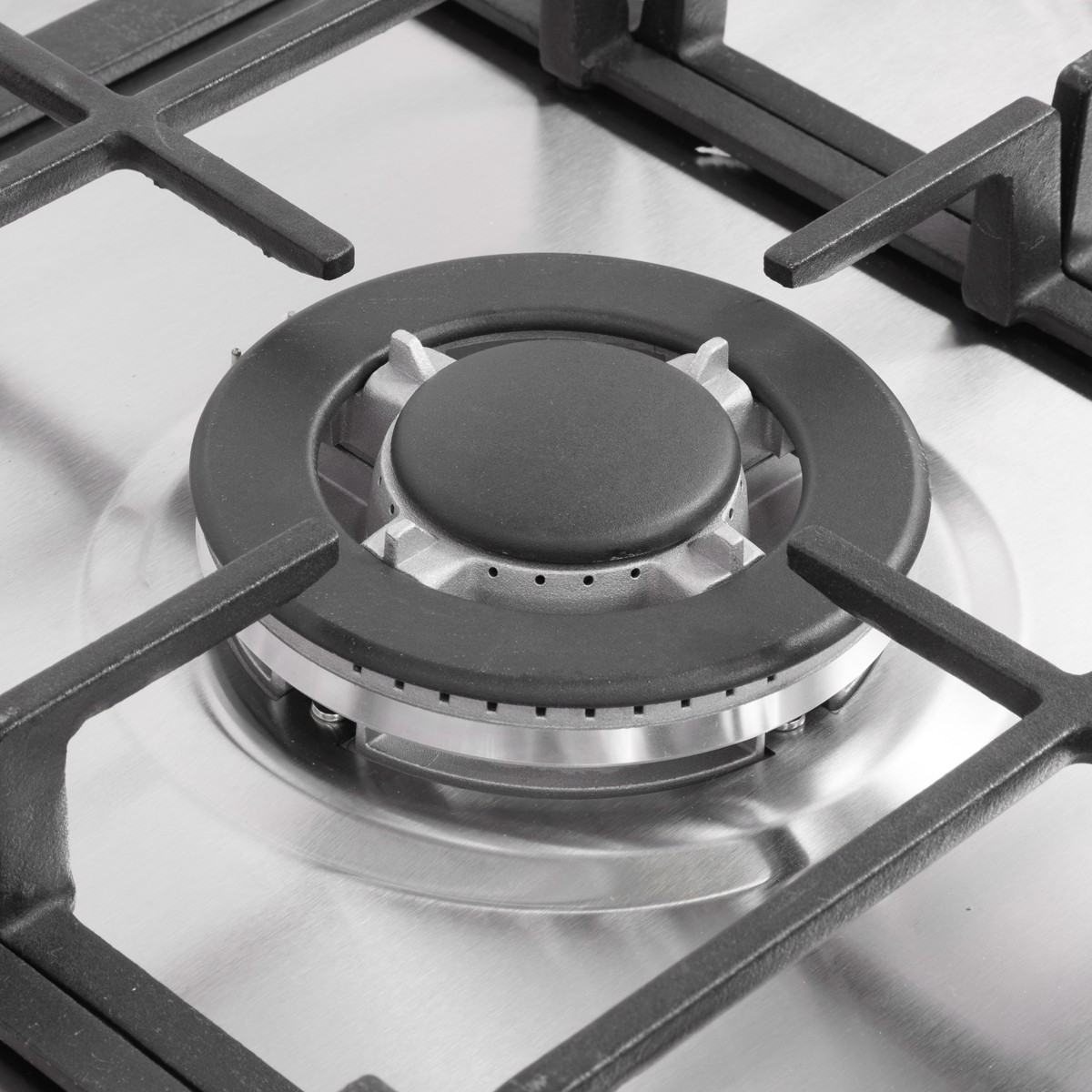 90cm Gas Hob Stainless Steel with 5 Burners, Cast Iron Supports & Auto Ignition 11kW DH382