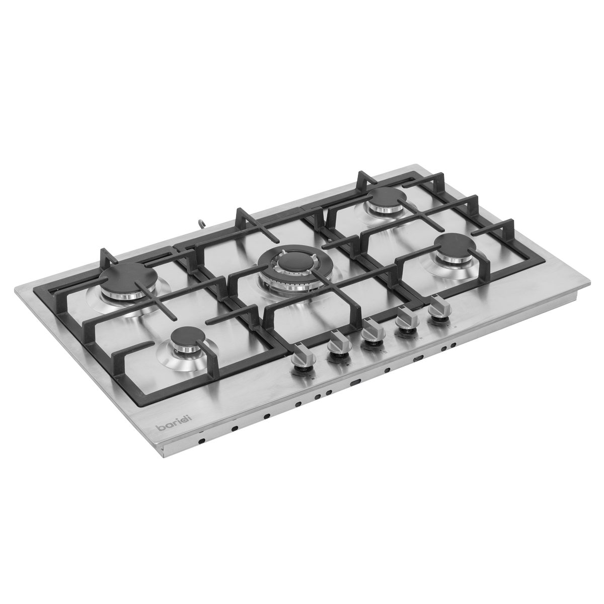 90cm Gas Hob Stainless Steel with 5 Burners, Cast Iron Supports & Auto Ignition 11kW DH382