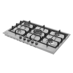90cm Gas Hob Stainless Steel with 5 Burners, Cast Iron Supports & Auto Ignition 11kW DH382