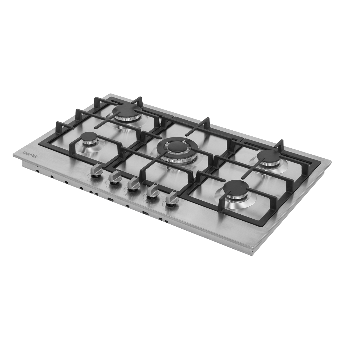 90cm Gas Hob Stainless Steel with 5 Burners, Cast Iron Supports & Auto Ignition 11kW DH382