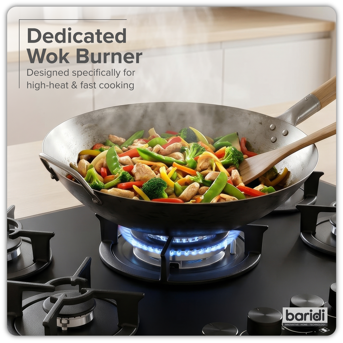70cm Gas Hob Matt Black Glass with 5 Burners, Cast Iron Supports & Auto Ignition 10.4kW DH384