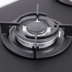70cm Gas Hob Matt Black Glass with 5 Burners, Cast Iron Supports & Auto Ignition 10.4kW DH384