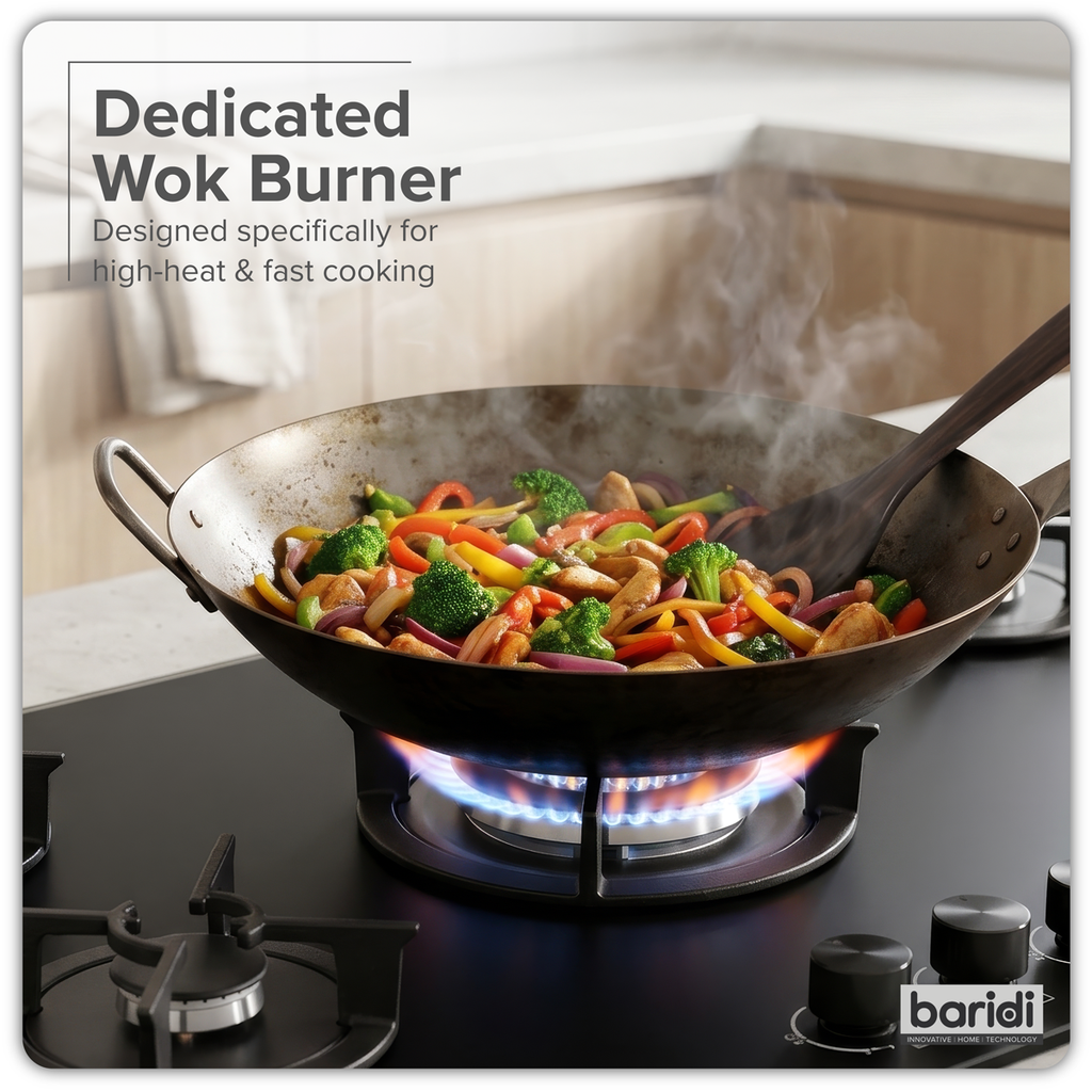 90cm Gas Hob Matt Black Glass 5 Burners Cast Iron Supports & Auto Ignition 10.4kW DH385