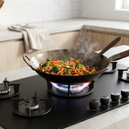 90cm Gas Hob Matt Black Glass 5 Burners Cast Iron Supports & Auto Ignition 10.4kW DH385