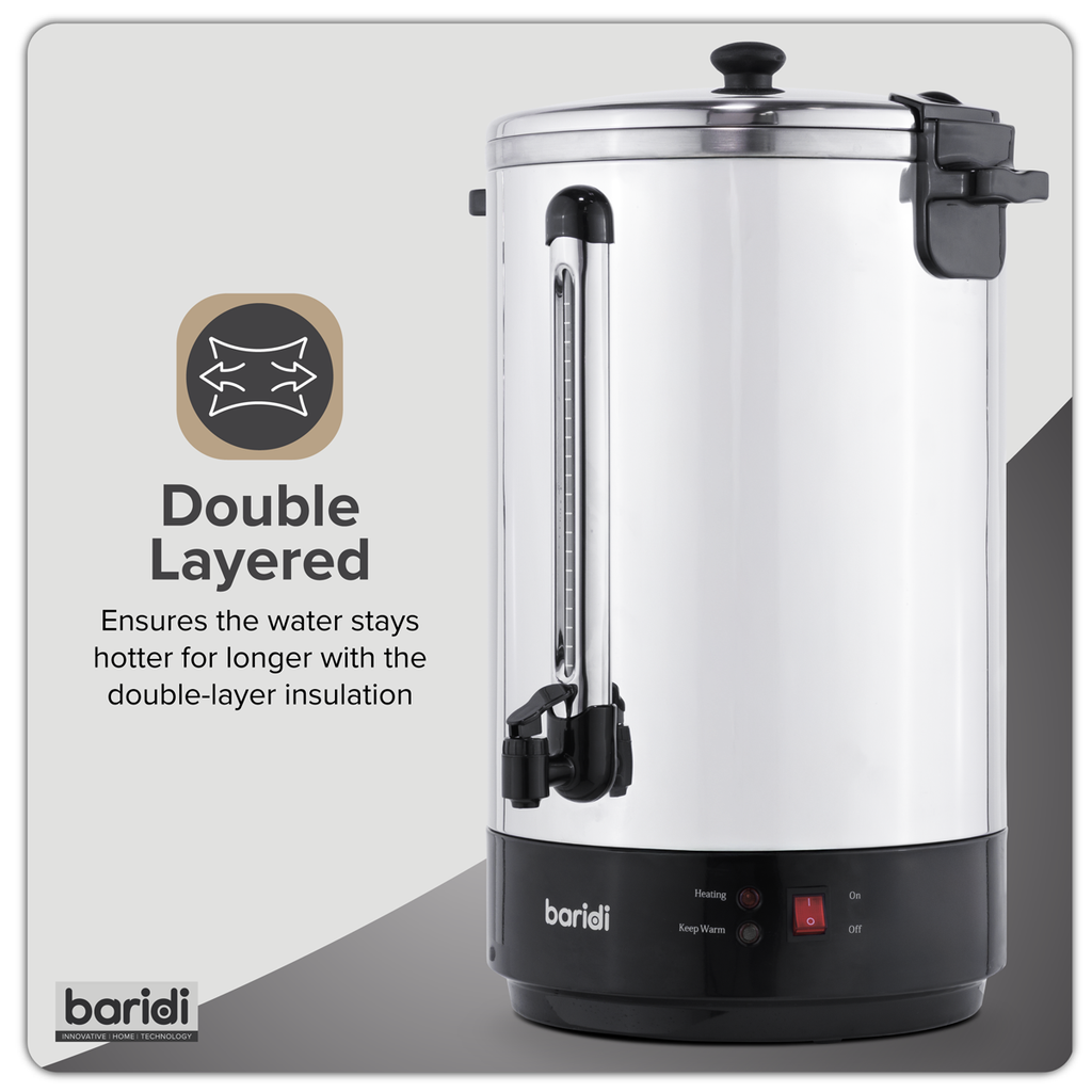 Hot Water Boiler, Tea Urn 30L Capacity - Stainless Steel DH388