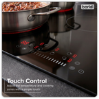 Integrated Ceramic Hob with 5 Cooking Zones 90cm - Black Glass DH389