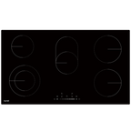 Integrated Ceramic Hob with 5 Cooking Zones 90cm - Black Glass DH389