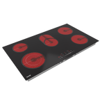 Integrated Ceramic Hob with 5 Cooking Zones 90cm - Black Glass DH389