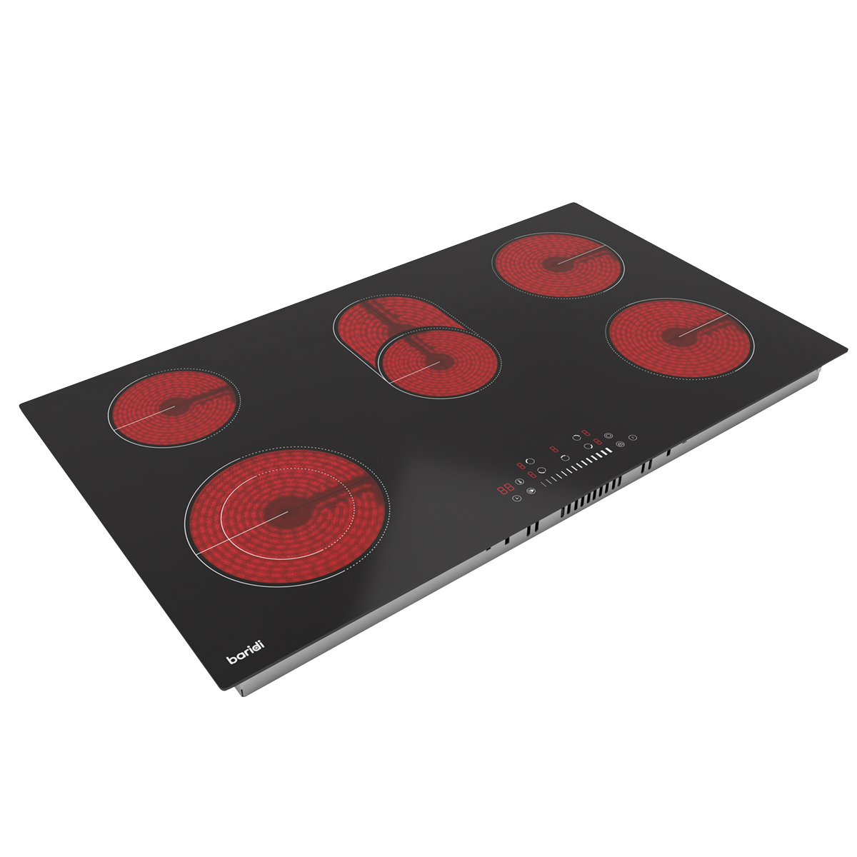 Integrated Ceramic Hob with 5 Cooking Zones 90cm - Black Glass DH389