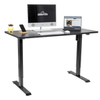 Single Motor Ultra-Quiet Adjustable-Height Electric Sit/Stand Desk - Black Desktop DH38
