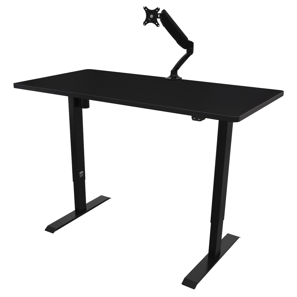 Single Motor Ultra-Quiet Adjustable-Height Electric Sit/Stand Desk - Black Desktop DH38