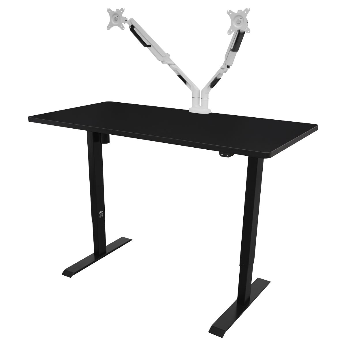 Single Motor Ultra-Quiet Adjustable-Height Electric Sit/Stand Desk - Black Desktop DH38
