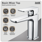Basin Mixer Tap with Clicker Waste - Chrome DH392