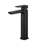 High Basin Mixer Tap with Clicker Waste - Matt Black DH395