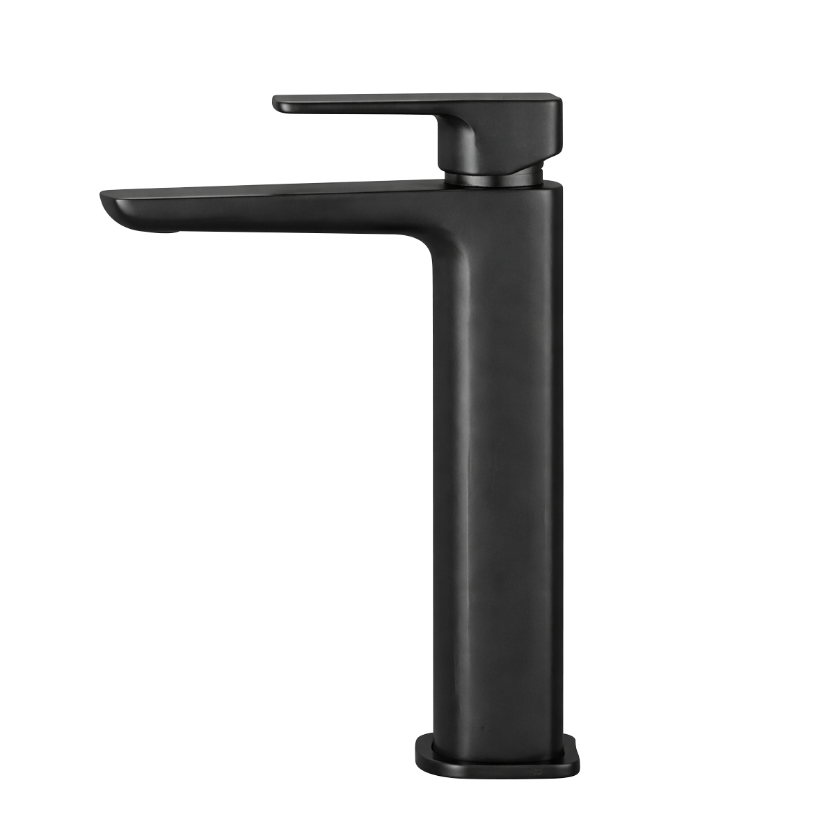 High Basin Mixer Tap with Clicker Waste - Matt Black DH395