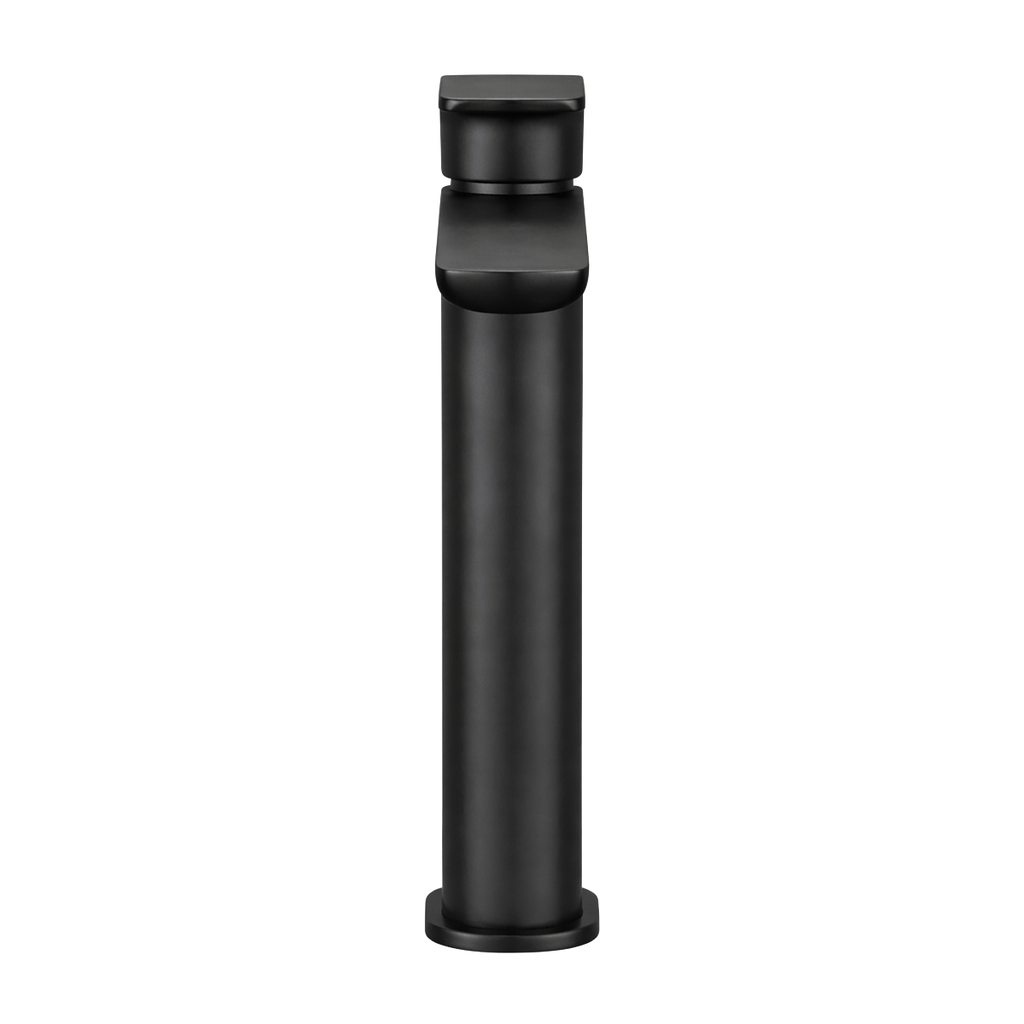 High Basin Mixer Tap with Clicker Waste - Matt Black DH395