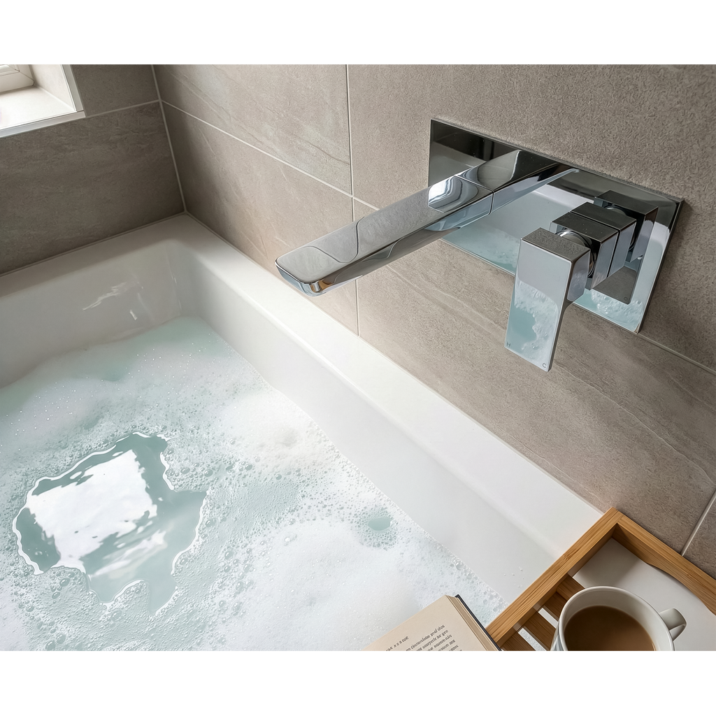Wall Mounting Basin Mixer Tap, Square - Chrome DH396