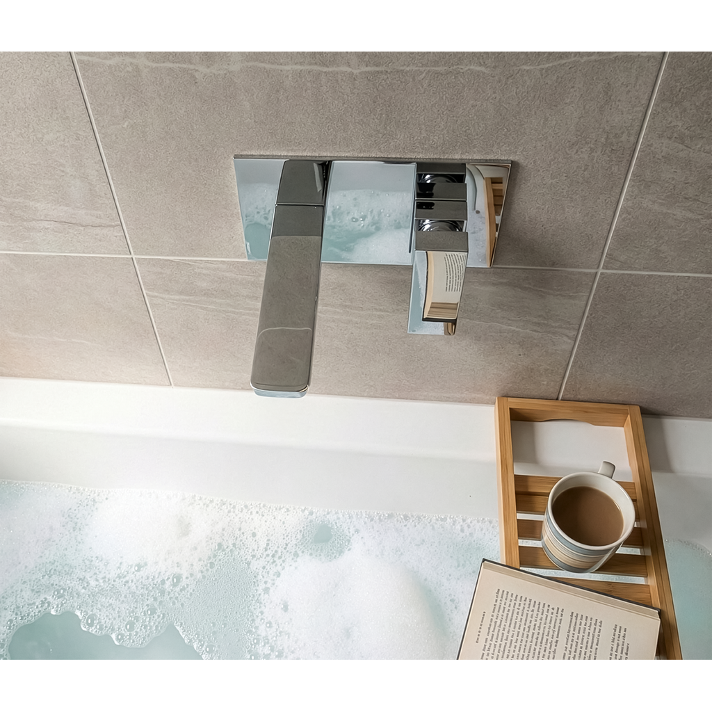 Wall Mounting Basin Mixer Tap, Square - Chrome DH396