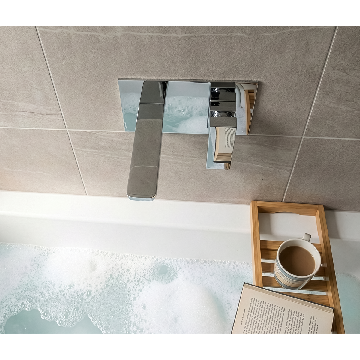 Wall Mounting Basin Mixer Tap, Square - Chrome DH396