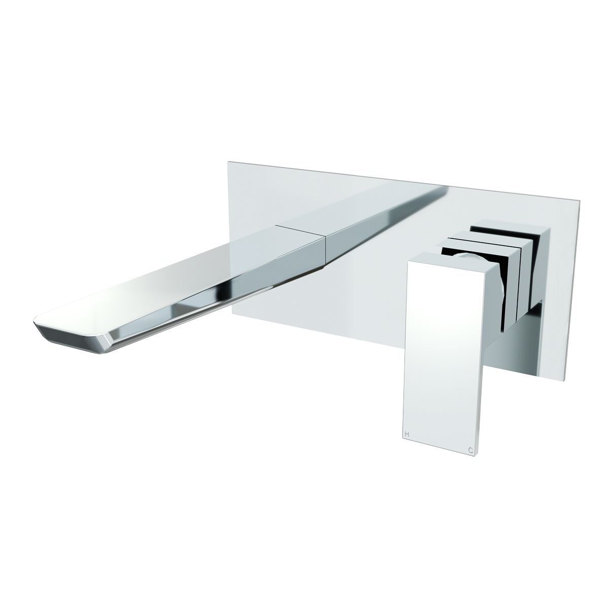 Wall Mounting Basin Mixer Tap, Square - Chrome DH396