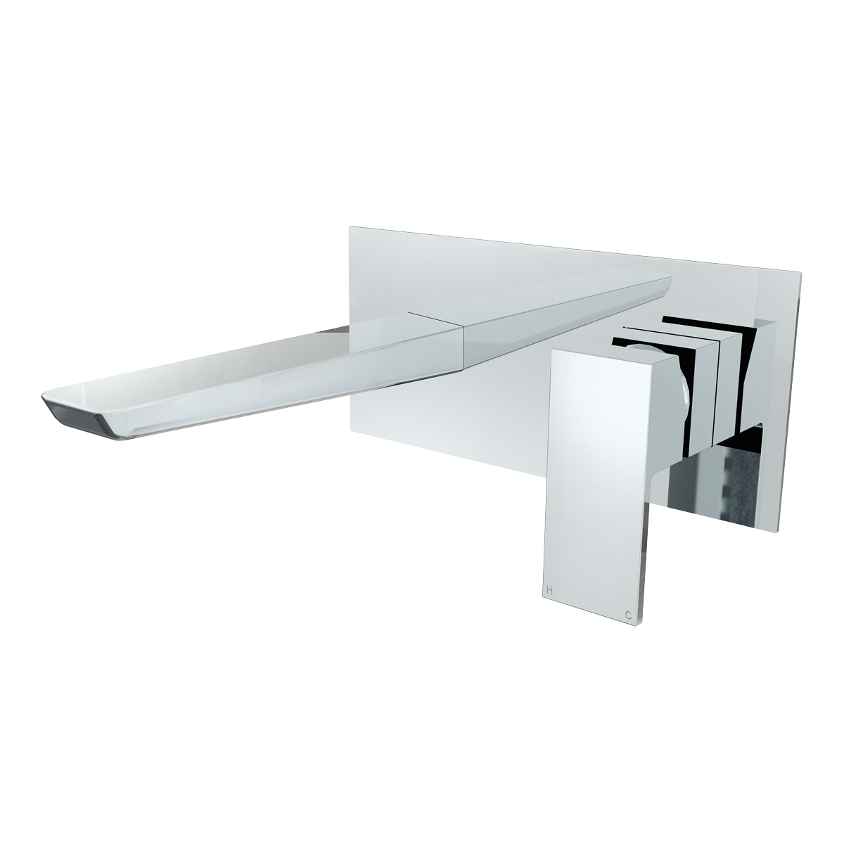 Wall Mounting Basin Mixer Tap, Square - Chrome DH396