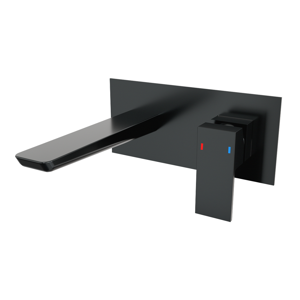 Wall Mounting Basin Mixer Tap, Square - Matt Black DH397