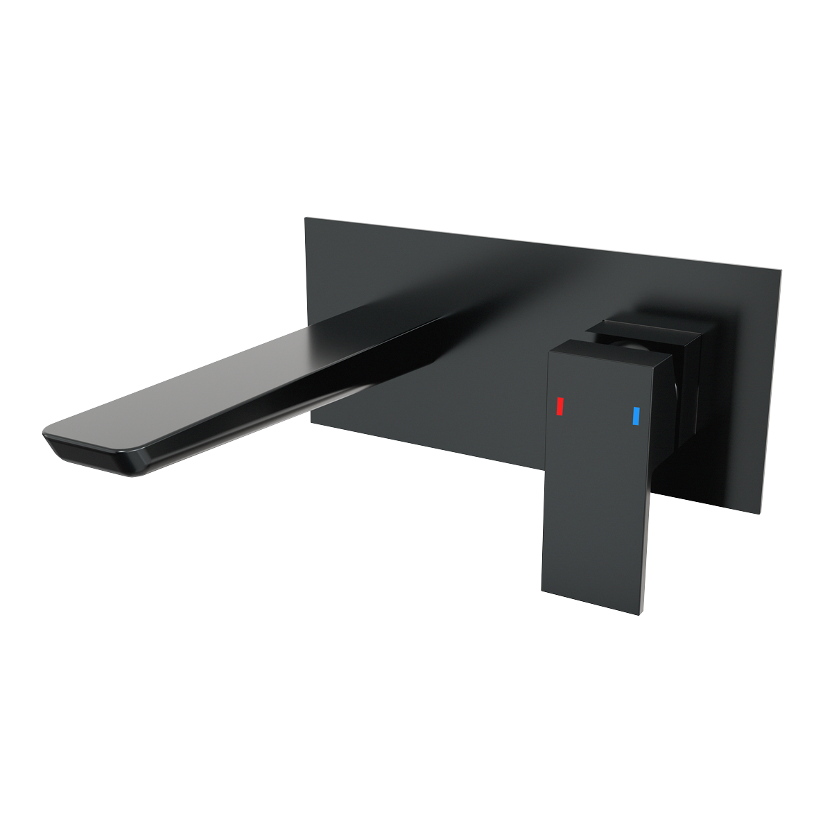 Wall Mounting Basin Mixer Tap, Square - Matt Black DH397