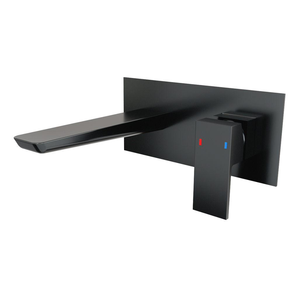 Wall Mounting Basin Mixer Tap, Square - Matt Black DH397