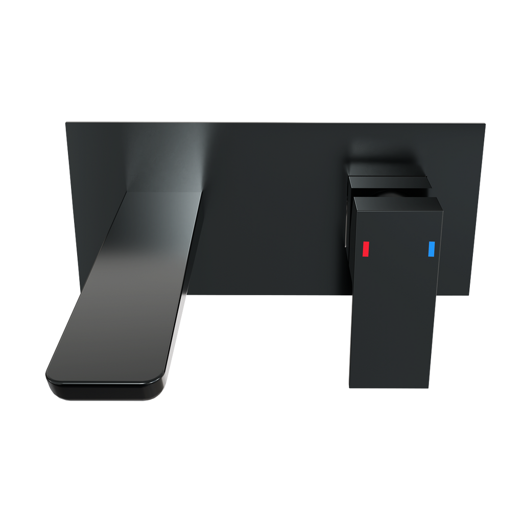 Wall Mounting Basin Mixer Tap, Square - Matt Black DH397