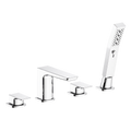 Bath Mounting 4-Hole Mixer Tap with Shower Head - Chrome DH398