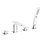 Bath Mounting 4-Hole Mixer Tap with Shower Head - Chrome DH398